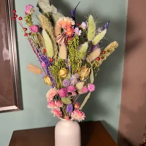 Pink/ Purple Green Dried Bouquet