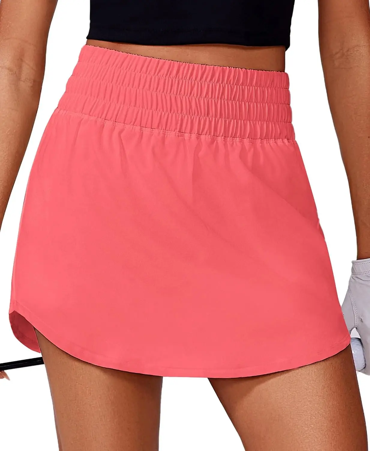 Golf Skirts for Women High Elastic Waisted Athletic Skort 2 Pockets Curved Hem Tennis Skirt for Pickleball Workout Gift