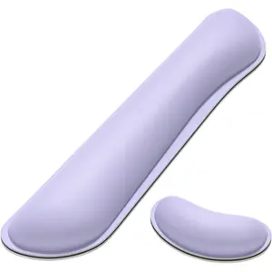 Dapesuom Keyboard Wrist Rest Set, Cute PU Wrist Cushion for Computer Keyboard and Mousepad, Memory Foam Mouse Pad Rests Support with NonSlip Base for Typing Pain Relief, Laptop, Purple