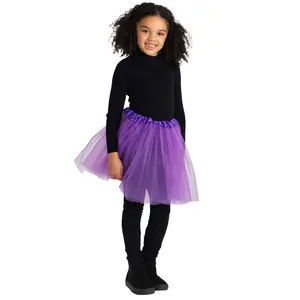4 Layered Tutu Skirt - Kids Ballerina Tutu Skirt  with Elastic Waistband Skirt For Layering - For Dance, Birthday, Halloween Dress-Up Accessory – One Size Fits Most