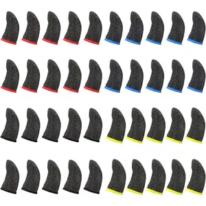 40 Pcs Finger Sleeves, Gaming Finger Sleeve for Gaming Thumb Sleeves Gaming Finger Protector Thumb Sleeve Anti Sweat Breathable Touchscreen Finger Cover for Phone Game (4 Colors)