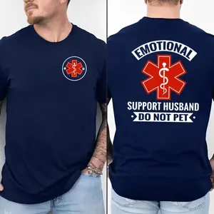 Emotional Support Husband Do Not Pet Shirt, Gift For Husband, Cool Husband T Shirt, Funny Men's Tee, Anniversary Gift From Wife, Unisex Short Sleeve Tee, Classic Streetwear