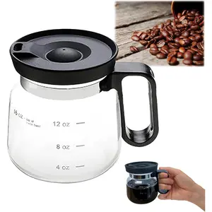 16 Oz Coffee Pot Mug,Mini Coffee Pot Cup,with Spill Proof Lid Heatproof Glass Mug Large Capacity ideal Gift for Coffee Lovers, Coffee Making Tool (1pcs)
