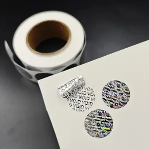 500/1000pcs Hologram Tamper-Evident Security Labels Laser Created in rolls, Anti-Tamper Proof Seal Sticker Original Design Adhesive Stickers Self Adhesive Label