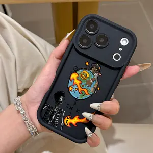 Cactus Jack case designed for iPhone 17 16 15 14 13 12 11 PRO MAX PLUS mini and 17 AIR iPhone 16E XR XS MAX Series Mobile Phone Case, with a soft TPU back cover that offers anti-drop protection.