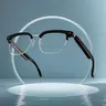 SENBONO Unisex Smart Glasses, Transparent Lens Glasses, Fashion Smart Glasses for Office, Outdoor, Multifunctional Smart Glasses, Wireless Headphone with Music Playback & Hands-free Calling, Wearable Smart Glasses, Smart Eyewear