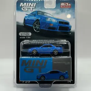 Mini GT Nissan Skyline GT-R (R34) V-Spec Bayside Blue #00759 1/64