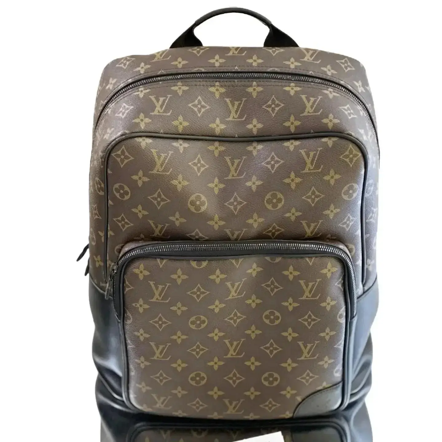 Pre-owned leather backpack LOUIS VUITTON Dean Brown Monogram Macassar Canvas