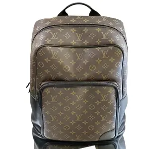 Pre-owned leather backpack LOUIS VUITTON Dean Brown Monogram Macassar Canvas
