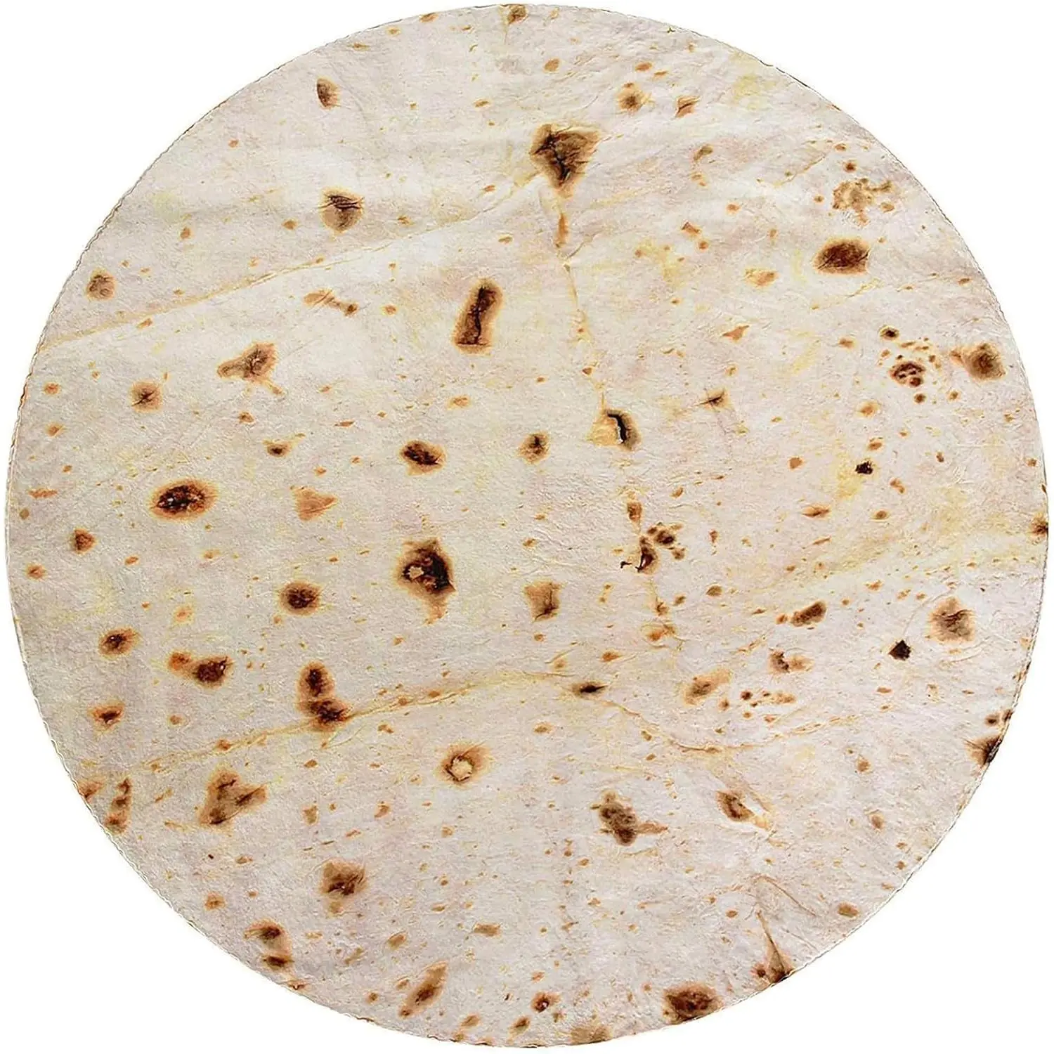 Burrito Tortilla Throw Blanket 60 inches for Adult , Birthday Gifts for Boys Girls Novelty Tortilla Wrap Blanket Funny Gifts for Women Men Teens, 285GSM Soft Flannel Taco Blanket(Beige)