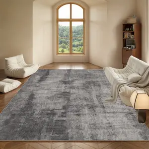 Modern abstract gray texture living room carpet, durable and easy to clean bedroom living room carpet, soft and comfortable plush 1.6cm thick imitation cashmere home decoration area carpet, bedroom room decoration carpet, home decoration carpet