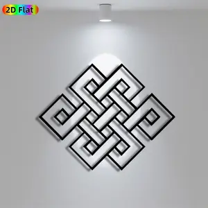 1pc Avant-Garde Endless Knot Metal Wall Art, Avant-Garde Endless Knot Statue Mural, Iron Craft, Perfect for Gallery, Studio, Office Wall Decor, Intricate Craftsmanship, Artistic Metalwork, Halloween Decor, Ideal Gift for Trend Seekers