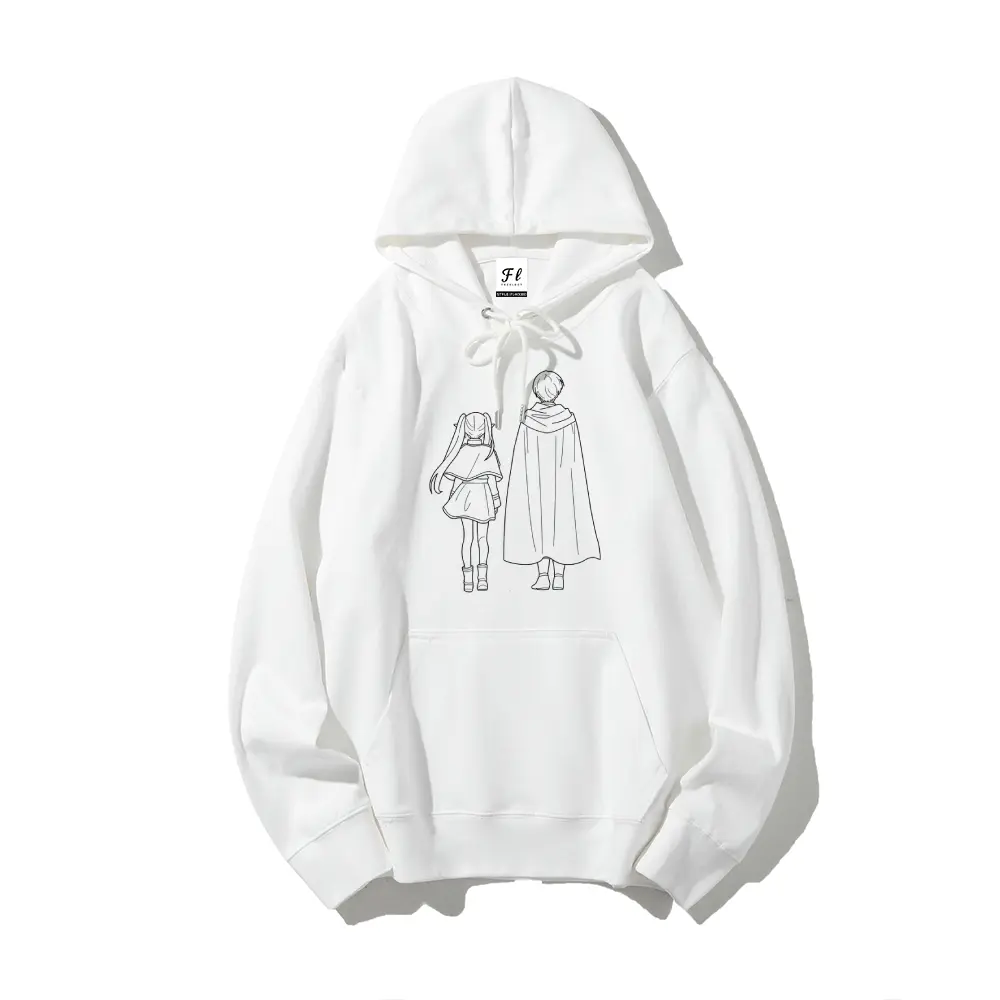 Men's Frieren: Beyond Journey’s End Anime Print Pure Cotton Casual Pullover Hoodies - Independent Design, Soft Skin-Friendly Fabric, Breathable Menswear Tops, Street Fashion Trendy Anime Merchandise