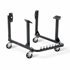 Engine Cradle with Wheels,750 LBS Load Capacity Rolling Engine Stand with 4 Swivel Casters and 4 Hook Positions, Engine Cradle Rolling Stand for Chevy Small Block and Big Block 23.62"L*18.62"W*13.58"H