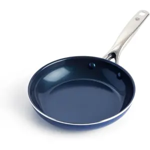 Cookware Frying Pan 8” Diamond Infused Healthy Ceramic Nonstick, PFAS and PFOA-Free, Metal Utensil Safe, Even Heating, Blue