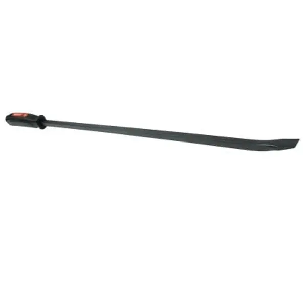 Mayhew Tools Dominator Pry Bar - 31 In., 1/2" Stock Steel Blade, 2.43 lbs., Curved Tip & End, Black Oxide, Dual Composite Ergonomically Designed Handle, Heat Treated Entire Length, Strikable Capped End, Lifting Prying Specialty Hand Tool