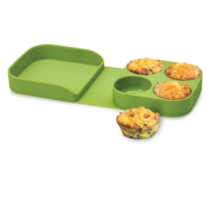 Silicone Egg Bites Tray - Microwave-Safe Kitchen Utensil with Egg Organizer and Oil Storage Container