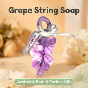 Crystal Purple Grape Soap on a Rope - Calming Lavender ASMR Bath Gift