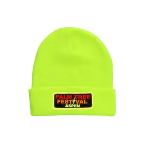 PALM TREE FESTIVAL ASPEN 2024 BEANIE - NEON YELLOW