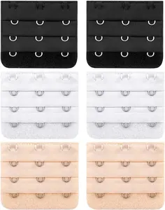 6 count Soft Comfortable Bra Strap Extender with Triple Row Adjustment