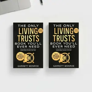 How to Create Your Own Living Trust Book Bundle, 2pcs Black One-Size Modern Paper Guides for Estate Planning and Step-by-Step Instructions