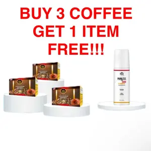 Ganoderma Coffee Four in One - Buy 3 Get 1 Free - Pain Relief Free Gift Included - Ambient Coffee Blend - Bean Beverage