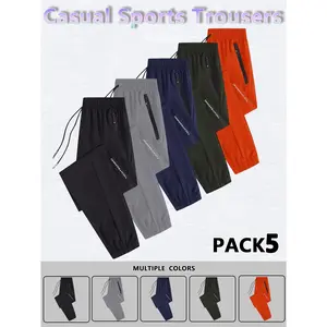 Men's Regular Fit Solid Drawstring Waist Sweatpants, Casual Pocket Design Pants for Men, Men's Trousers for Daily Wear, Yoga Training Pants, Please refer to the size chart before purchasing athletic activewear Halloween Gifts