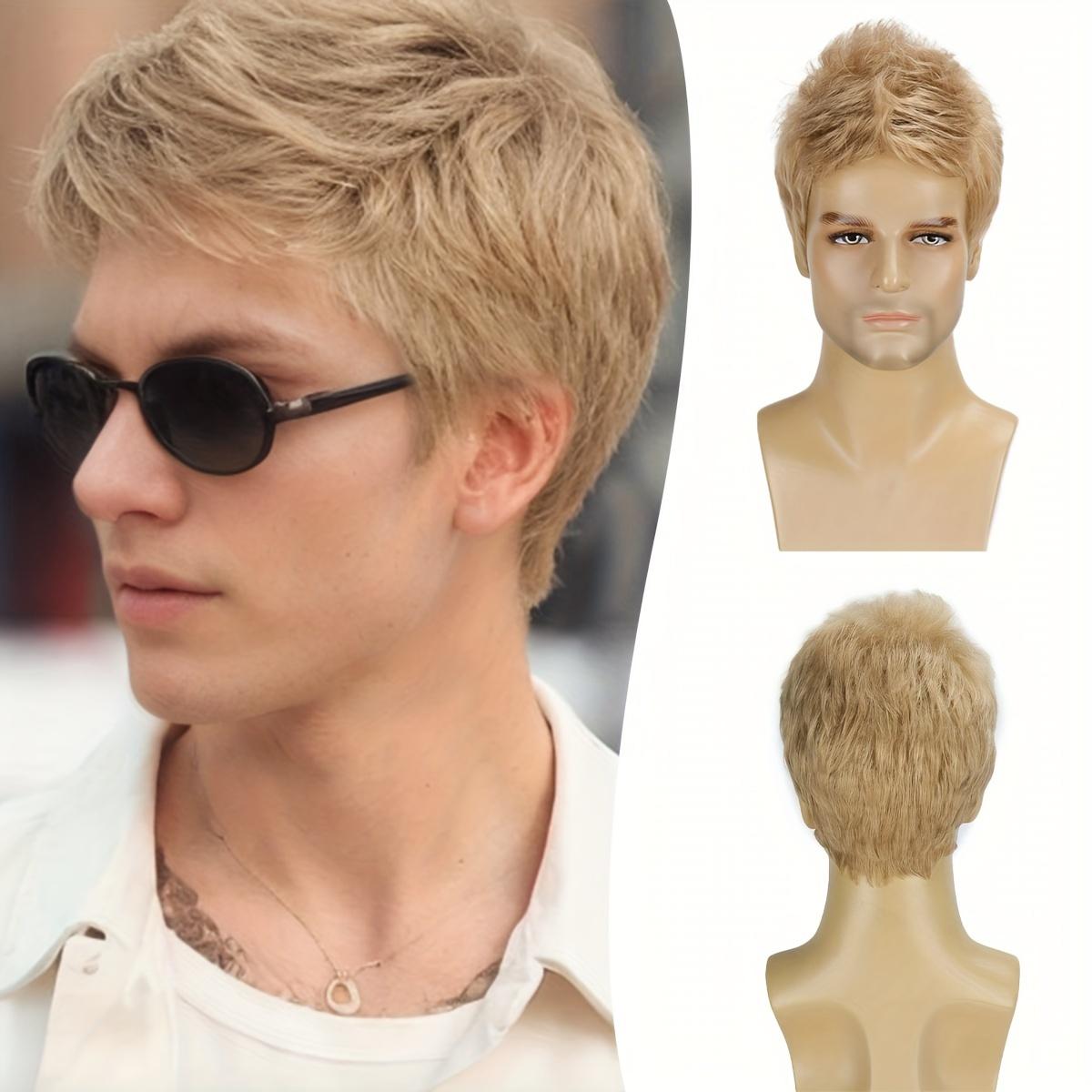 6 Inch Looking Men Short Hair Wigs Handsome Male Daily Costume Wigs Synthetic Fiber Wigs Hair Replacement Wigs