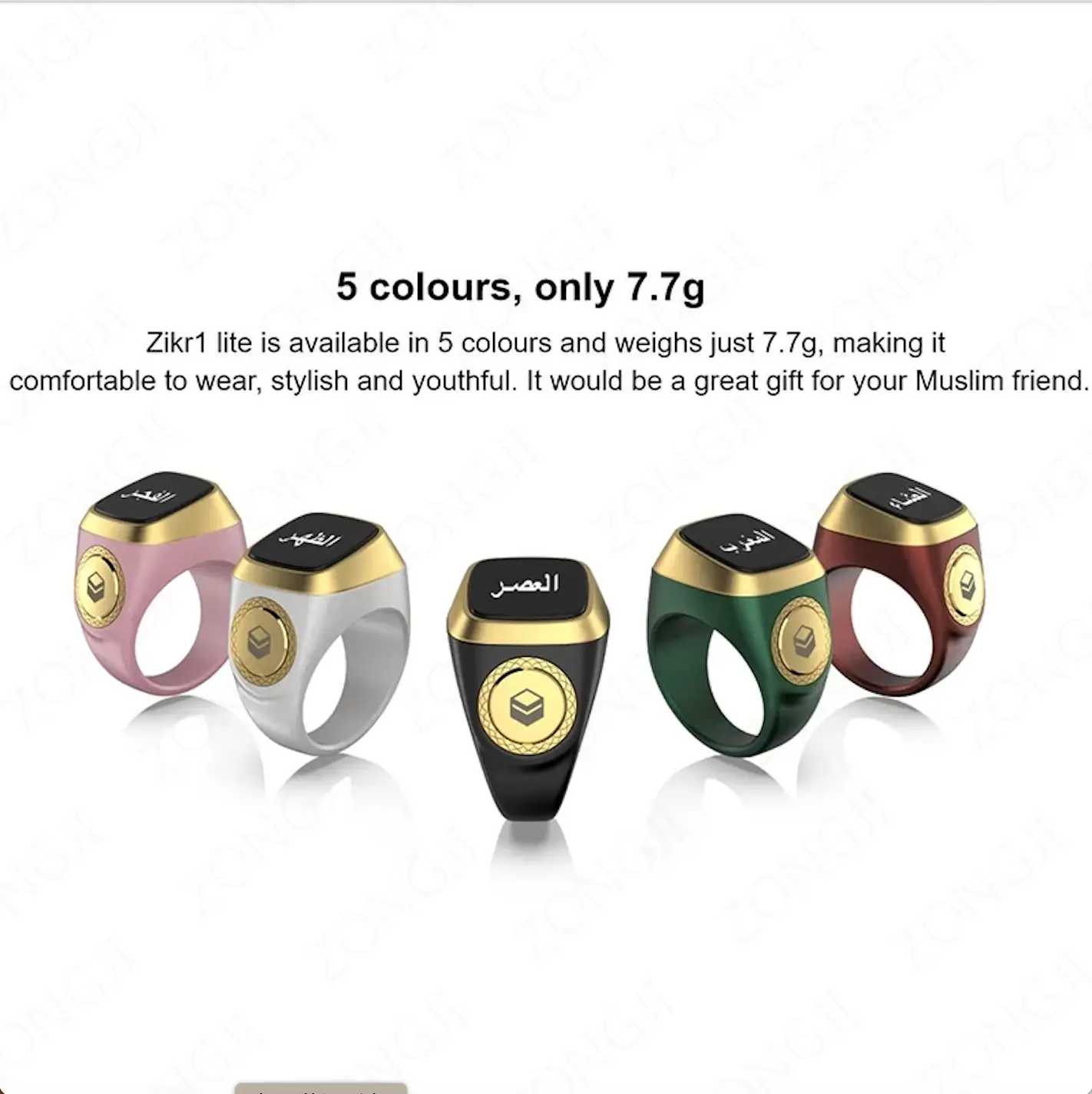 2026 IQibla Smart Zikr Ring Praise Tasbih Tally Electronic Digital Counter for Muslims Prayer Time Vibration Reminder Waterproof new message wearable device fitness lifebee