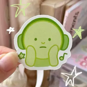 Cute Glow Character Headphones Sticker  Kawaii Vinyl, Waterproof Laptop & Journal Decal