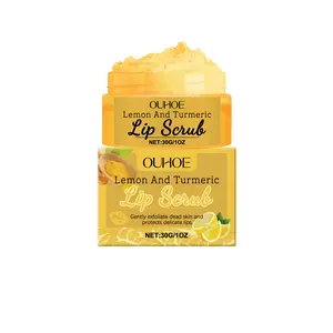 OUHOE Turmeric Lemon Lip Scrub: Gently exfoliates dead skin cells, moisturizes and nourishes the lips, making them soft and supple.It is gentle and non-irritating, suitable for daily use and before special occasions.