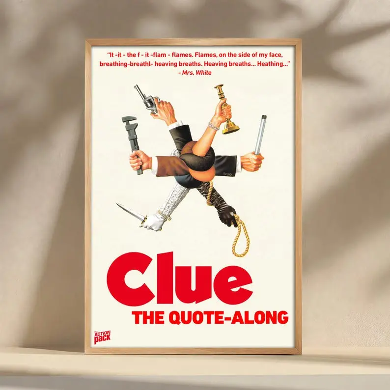 Clue Movie Poster, Print, Wall Art, Film Poster Artwork, Home Decor