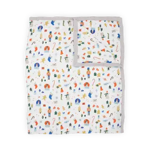 Cotton Muslin Quilted Throw - Christmas Time