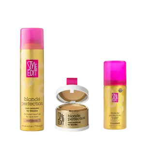 Style Edit Blonde Root Touch-up Powder and Concealer Spray Trio Flawless Salon Color hairline powder