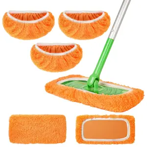 3 Pack Reusable Microfiber Mop Pads Compatible with Swiffer Sweeper Mop, Wet and Dry Flat mop Cover, Washable Swiffer Pads for Surface/Hardwood Floor Cleaning (Mop is Not Included)