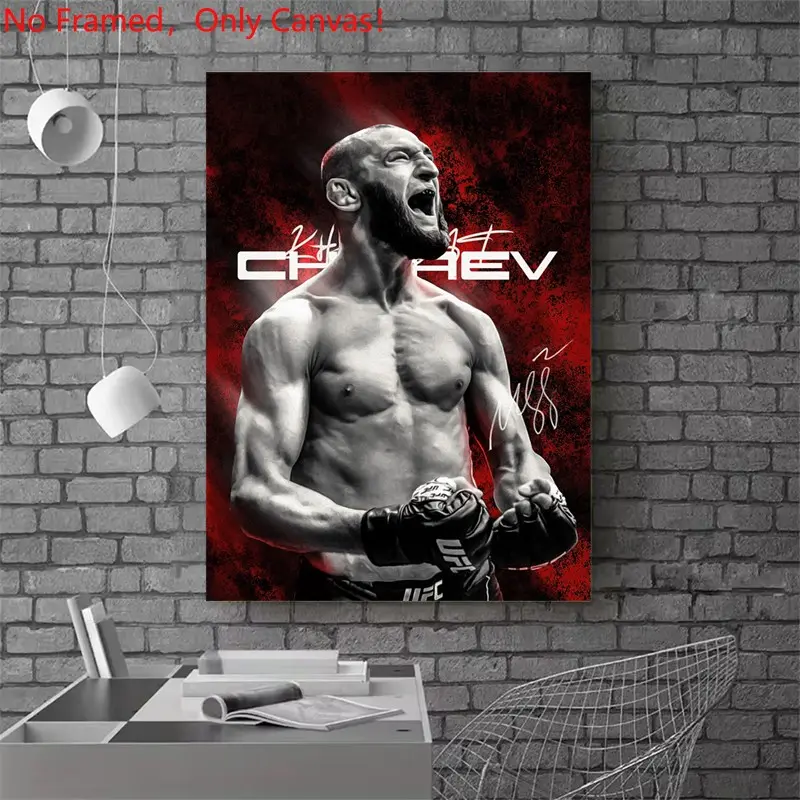 1 piece/set frameless canvas painting print poster, Classic realistic Boxing Sports star art，Khamzat Chimaev Fighter,a perfect gift for mixed martial arts loves, ideal gift for bedroom, living room, dorm hallway, kitchen,s mural, wall decoration