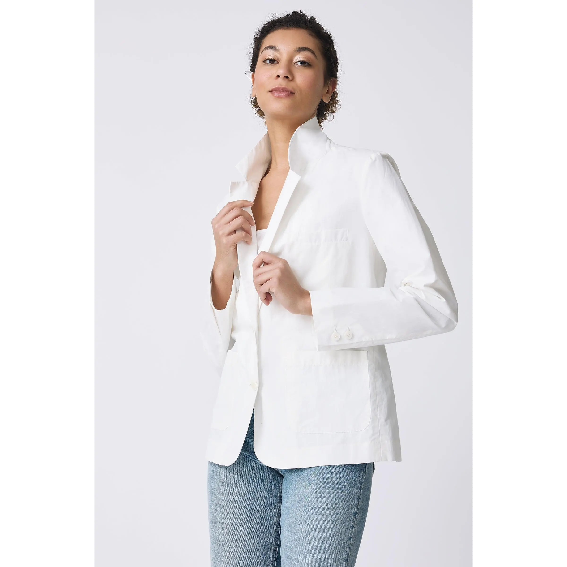 Castel Patch Pocket Blazer - Ecru