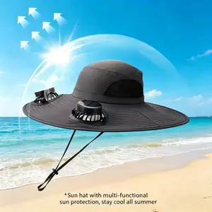 Multi-color sun hat with built-in fan for both men and women