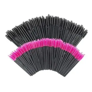 200 PCS Disposable Eyelash brush Mascara Wands Spoolies for Eye Lash Extension, Eyebrow and Makeup (Black&Rose red) Lightweight Cosmetic