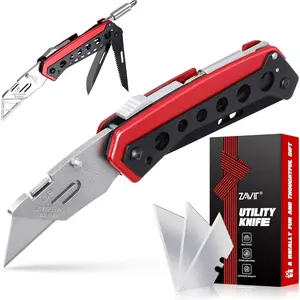 Utility Multitool Knife, Box Cutter, EDC, Work Folding Knifes, 6 in 1 Multitool for Men, Christmas Stocking Stuffers Gifts for Him Dad Grandpa Uncle Brother, Screwdrive, Extra 3 Razor Blades Included Cutting Portable Handlegift