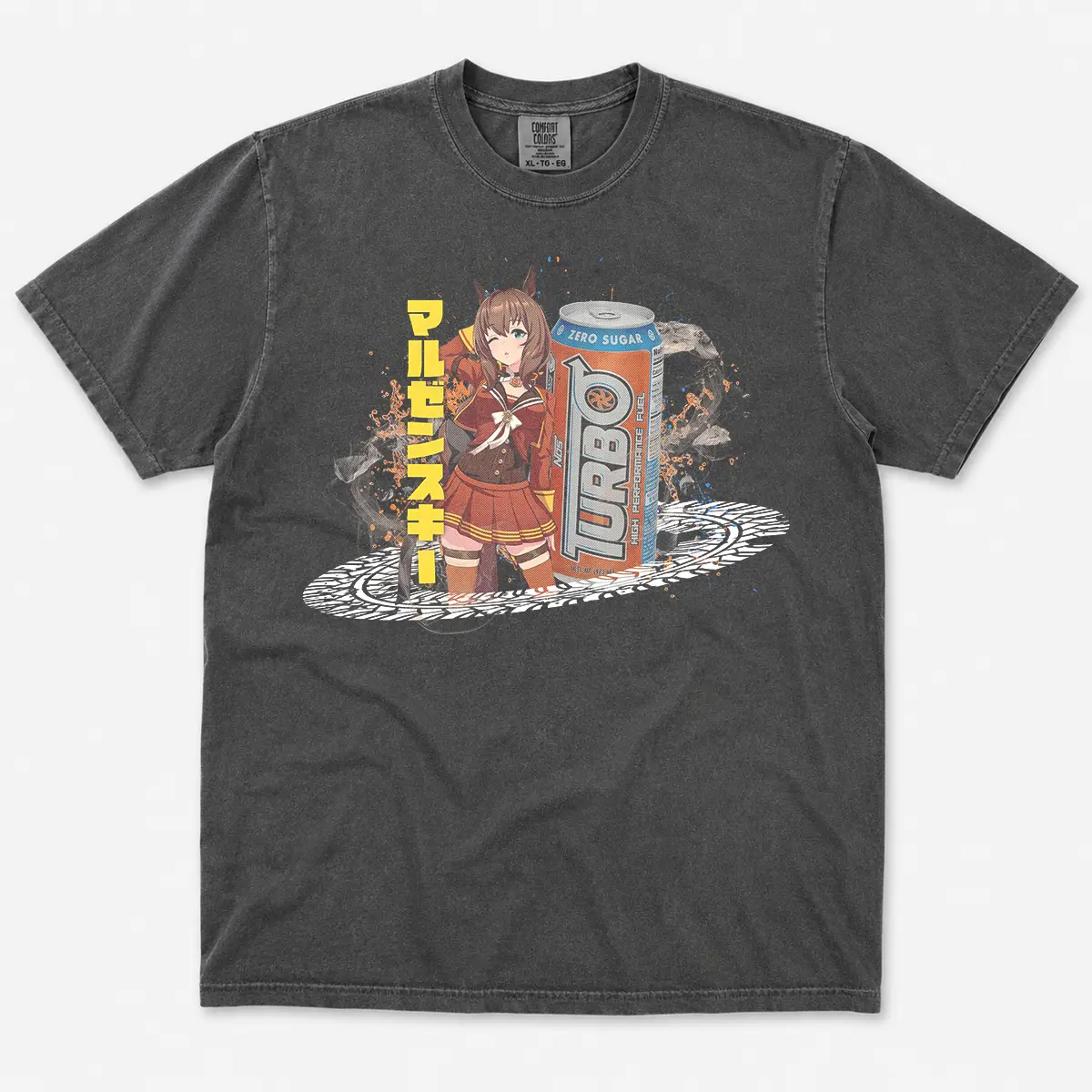 Comfort Colors Maruzensky Uma Musume Drink T-Shirt – Cute Manga Anime Graphic Tee, Video Game Shirt Unisex