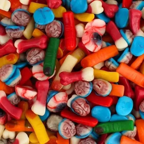 Gummi Missing Body Parts Candy 4.4 LB Bulk Bag, Fun Assorted Gummy Body Part Shapes, Chewy Gummy Candy for Halloween Parties, Candy Buffets, Events, Trick or Treat & Everyday Snacking