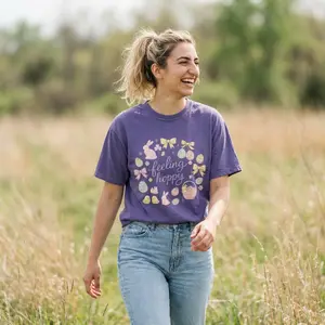 Feeling Hoppy Easter Shirt | Pastel Bunny Wreath Tee