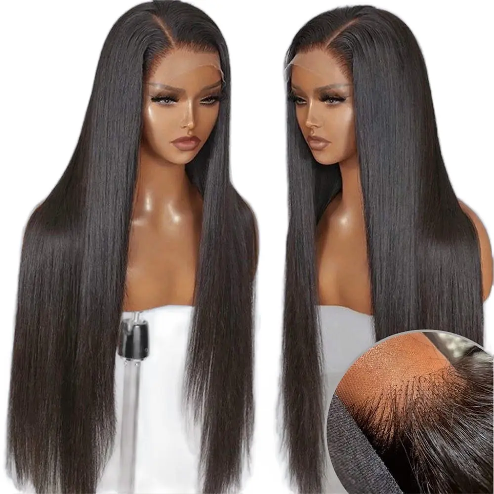 26” Straight HD Lace 2x6 Closure Wig 100% Human Hair