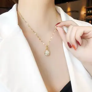 LisiZen Tulip Flower Necklace, Chic Minimalist Pendant, Trendy Non-Fading Jewelry, Elegant Fashion Collarbone Chain for Women DZXL0970