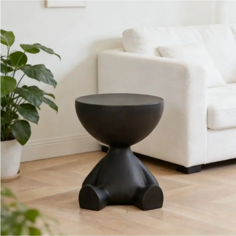 1PC Mini Bear Side Table, Indoor Furniture Table, Creative Nightstand, Modern Bedside Table, Mobile End Table for Small Space, Bedroom Nightstand, No Assembly Required, Durable Plastic Space-Saving Table for Living Room, Bathroom & Indoor Use, Modern