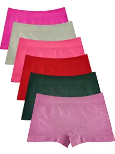 6 Pcs Seamless Hip Lifting Fashion Comfortable Stretch Low Waist Breathable Women's Boxer Briefs and Women's Panties