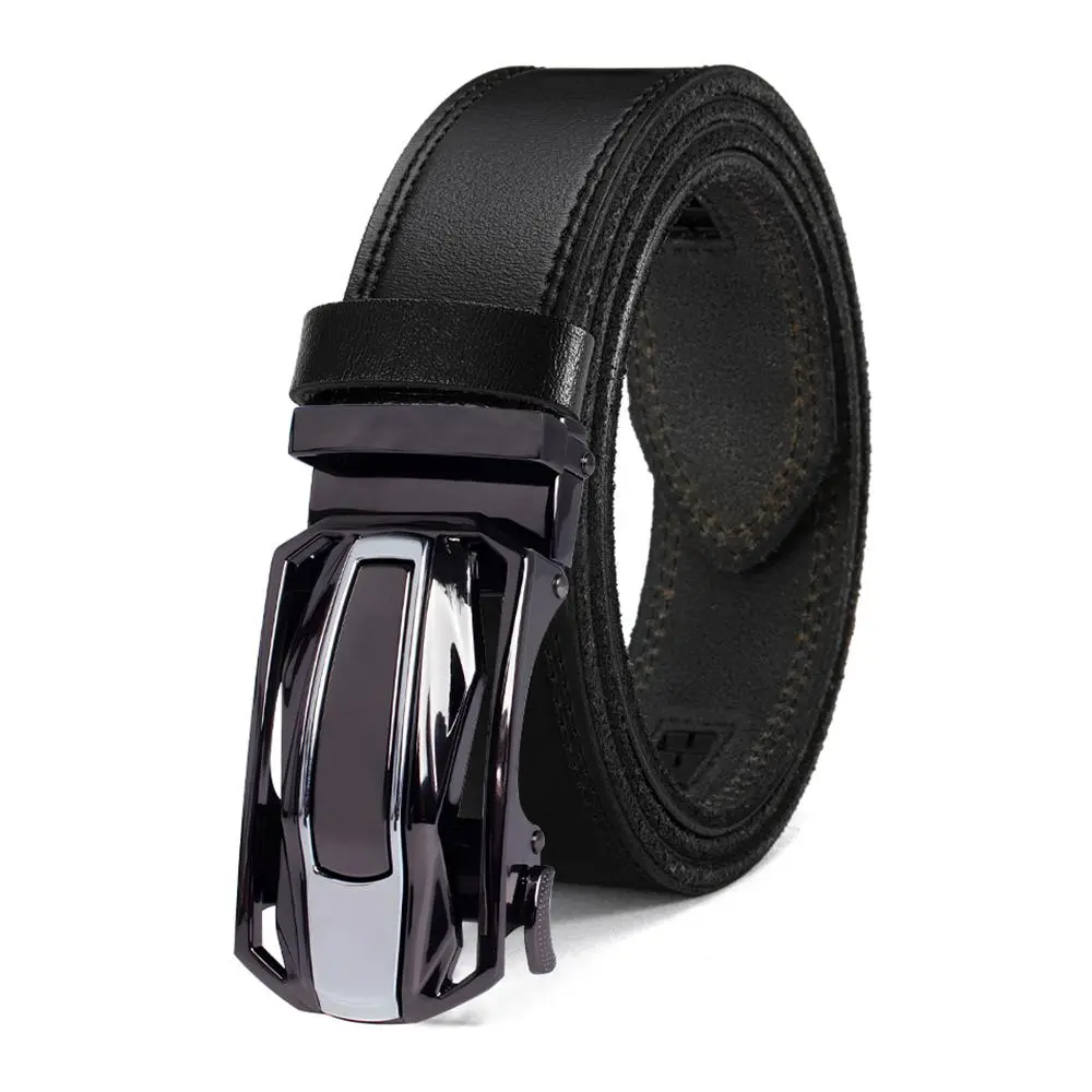 Male Heavy Duty Cow Hide Leather Automatic Buckle Belt, Sports Car-Style Adjustable Buckle, Tough Stylish Accessory for Work & Weekends, Ideal Gift for Valentine’s Day-Father’s Day