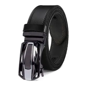 Male Heavy Duty Cow Hide Leather Automatic Buckle Belt, Sports Car-Style Adjustable Buckle, Tough Stylish Accessory for Work & Weekends, Ideal Gift for Valentine’s Day-Father’s Day