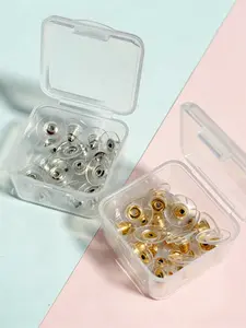 60pcs Dual-Color Boxed Ear Plugs, Anti-Slip Earring Caps, DIY Jewelry Accessories, Prevents Earrings From Sliding Out